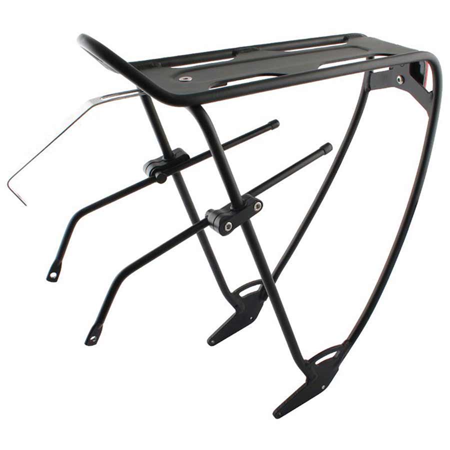 EVO -Robin, Rear rack, With top plate, Adjustable sliders, Black