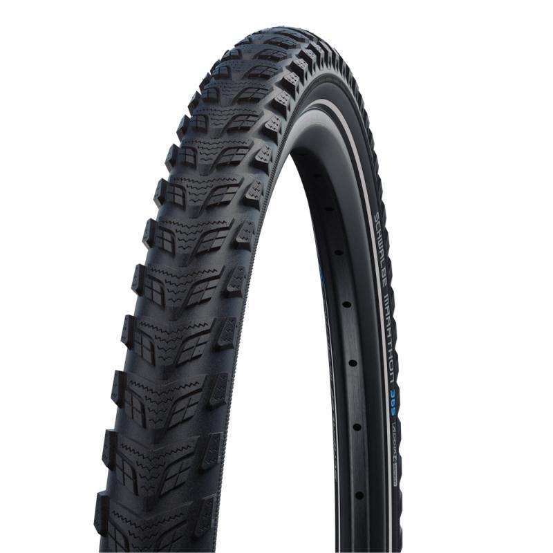 Schwalbe Marathon 365 Tire, 26 x 2.00 (50-559), Black w/Reflective Strip, GreenGuard, Addix 4season, Wire