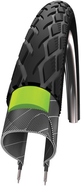 Schwalbe, Marathon, Tire, 26''x2.00, Wire, Clincher, Endurance, GreenGuard, 67TPI, Black