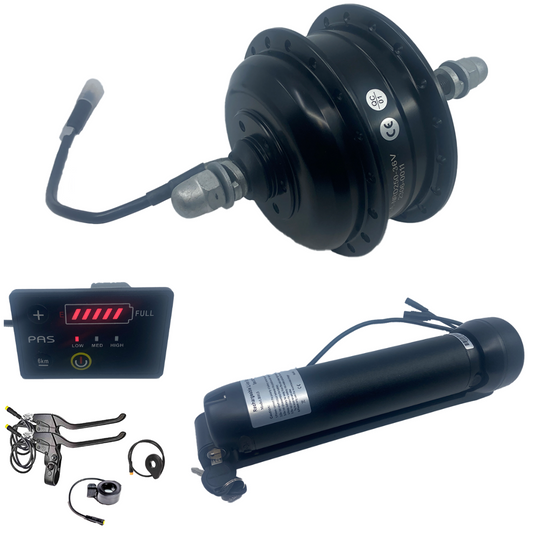 Hub Motor Conversion Kit with Water Bottle Battery - Installation Included - Power in Motion