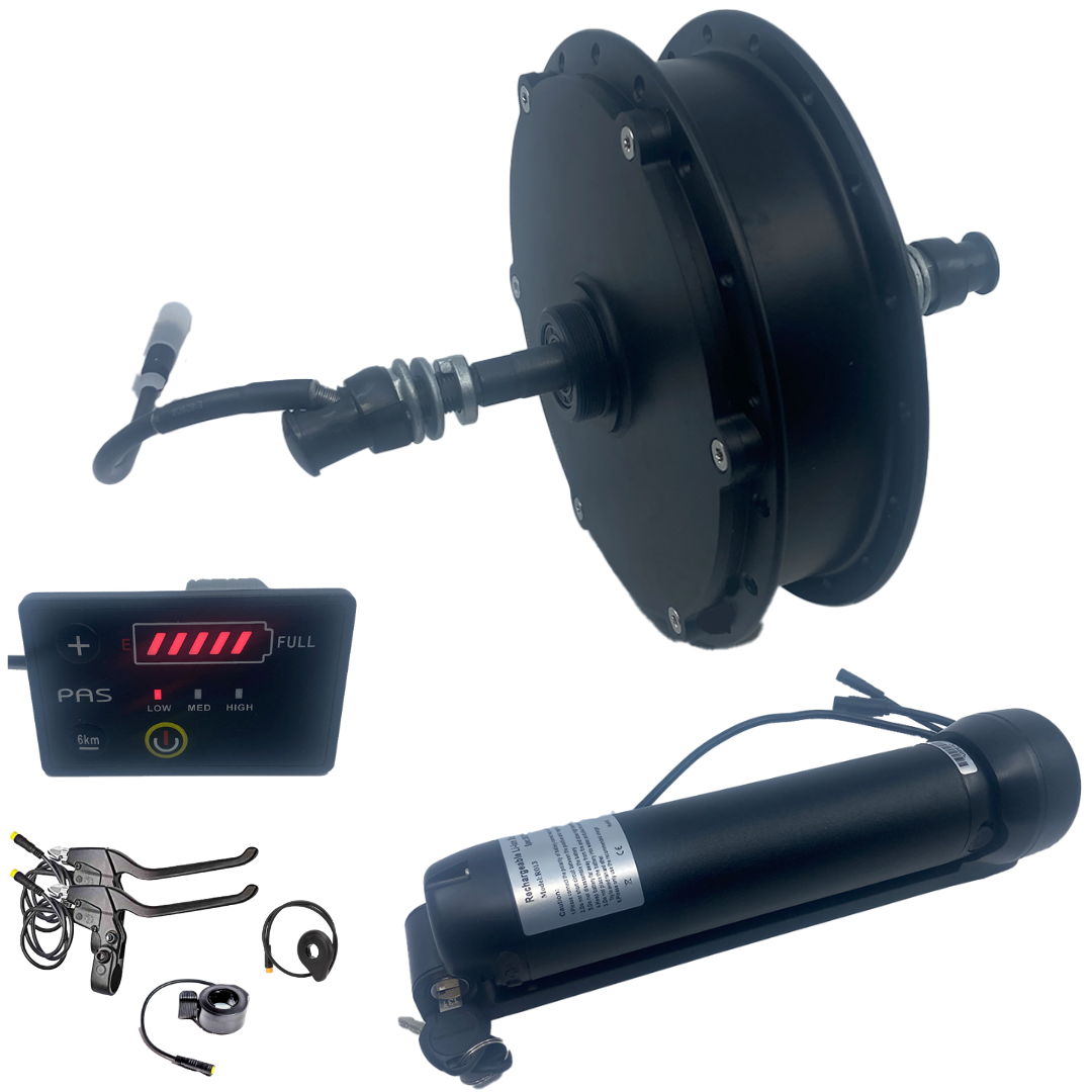 Hub Motor Conversion Kit with Water Bottle Battery - Installation Included - Power in Motion