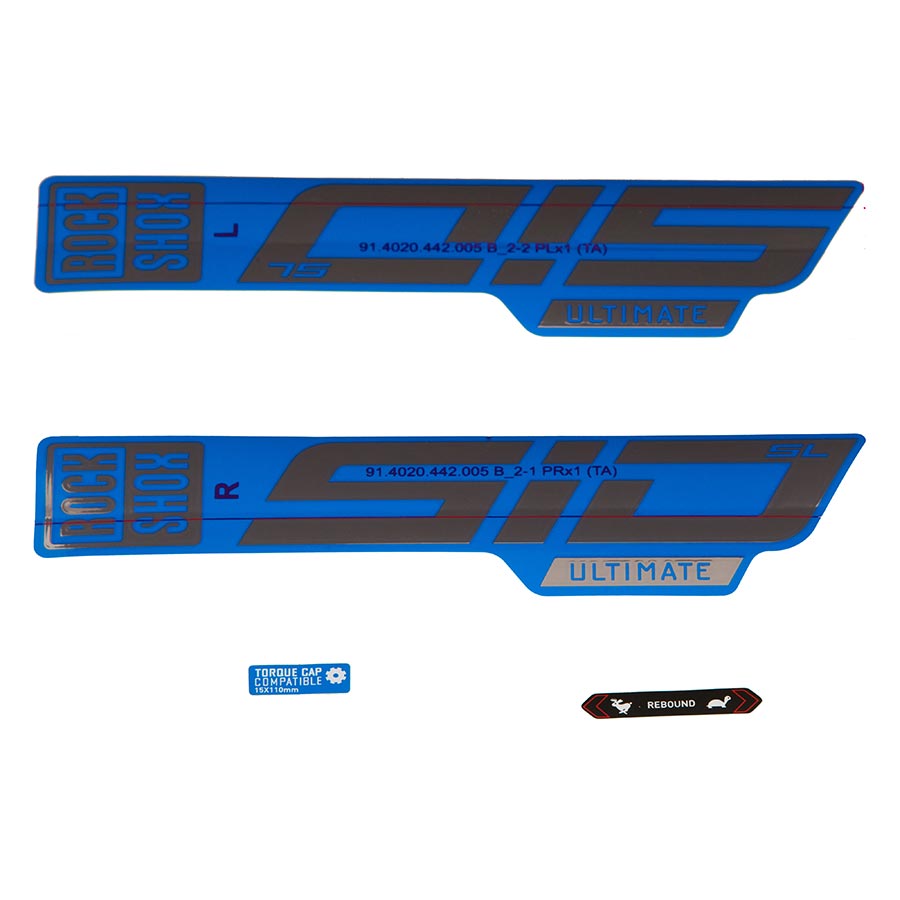 RockShox, SID SL Ultimate Decal Kit, Gloss Polar for Blue Lowers